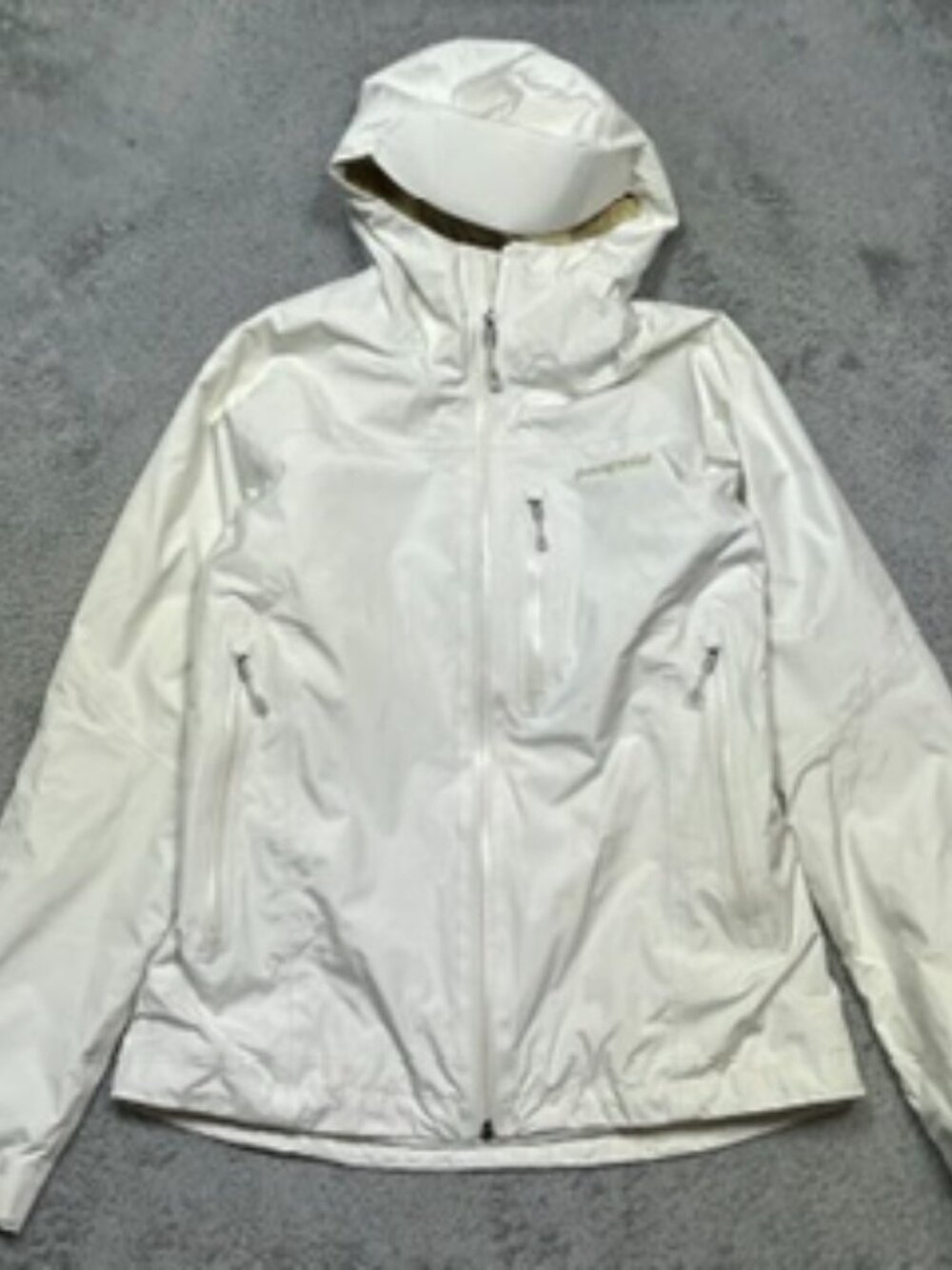 Patagonia Jacket Womens S White Insulated Torrentshell H2No Hoodie Puffer *SPOTS